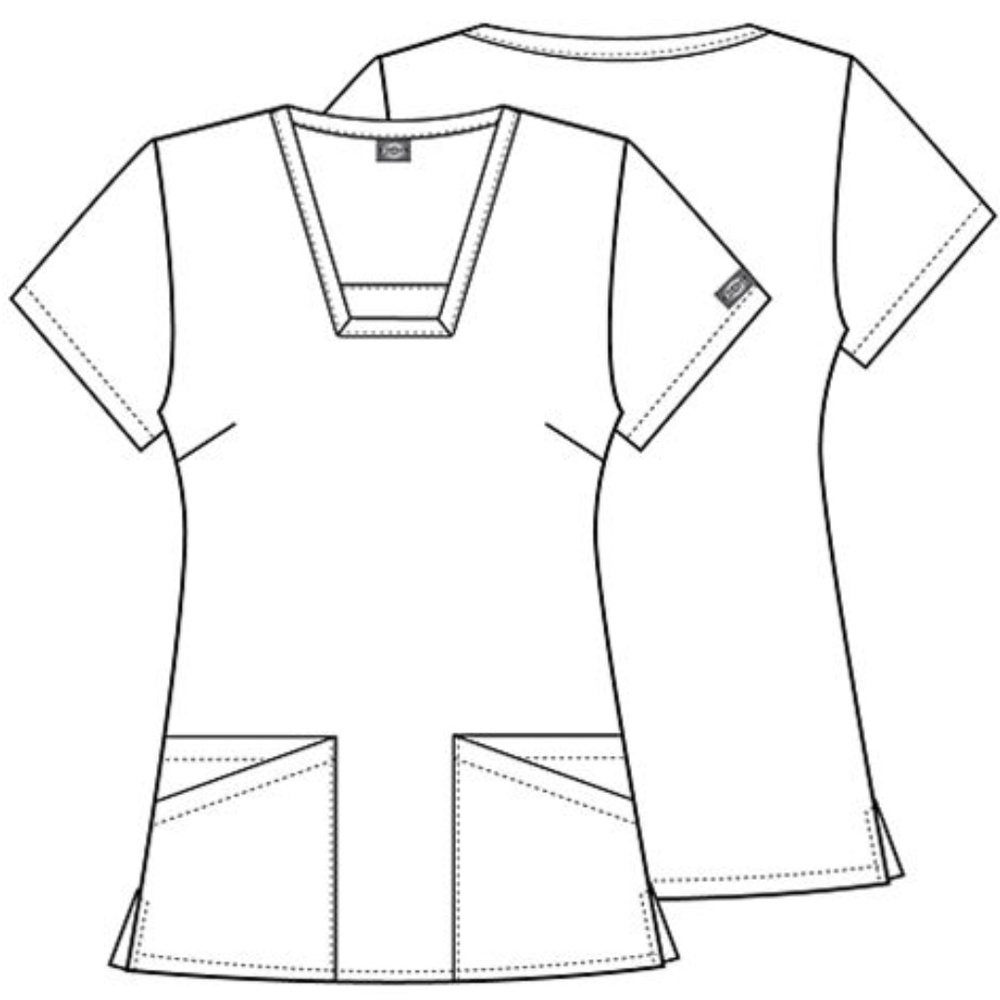 Dickies Scrubs Women's Square Neck Top Carribean